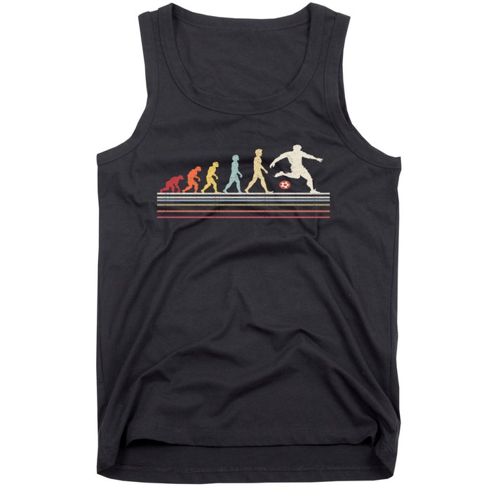 Funny Soccer Evolution Of Man Sport Retro Vintage Gift Tank Top