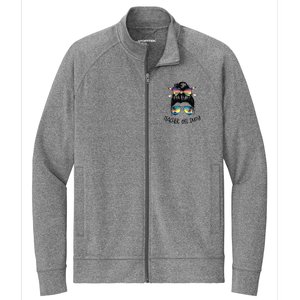 Funny Summer End Of School Year Teacher Off Duty Stretch Full-Zip Cadet Jacket