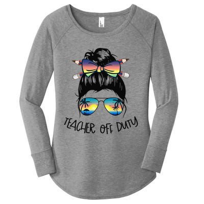 Funny Summer End Of School Year Teacher Off Duty Women's Perfect Tri Tunic Long Sleeve Shirt