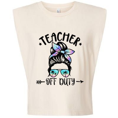 Funny Summer End Of School Year Teacher Off Duty Garment-Dyed Women's Muscle Tee