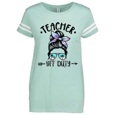 Funny Summer End Of School Year Teacher Off Duty Enza Ladies Jersey Football T-Shirt