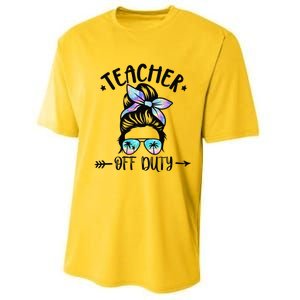 Funny Summer End Of School Year Teacher Off Duty Performance Sprint T-Shirt