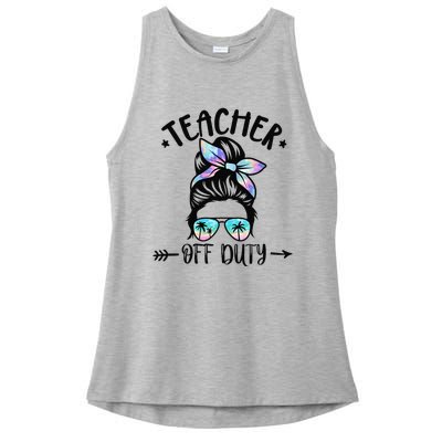 Funny Summer End Of School Year Teacher Off Duty Ladies PosiCharge Tri-Blend Wicking Tank