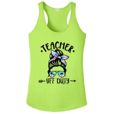 Funny Summer End Of School Year Teacher Off Duty Ladies PosiCharge Competitor Racerback Tank