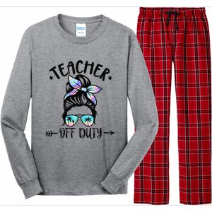 Funny Summer End Of School Year Teacher Off Duty Long Sleeve Pajama Set