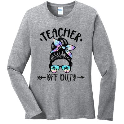 Funny Summer End Of School Year Teacher Off Duty Ladies Long Sleeve Shirt