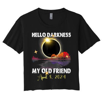 Funny Solare Eclipse April 08 2024 Women's Crop Top Tee