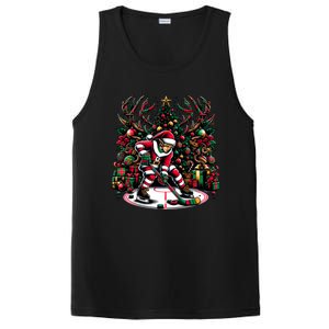 Funny Santa Elf Playing Hockey Christmas Funny Gift PosiCharge Competitor Tank