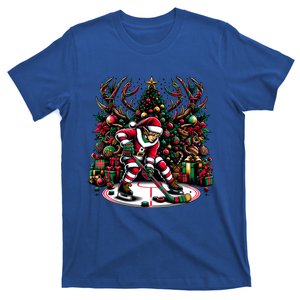 Funny Santa Elf Playing Hockey Christmas Funny Gift T-Shirt