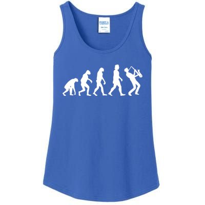 Funny Saxophonist Evolution Saxophone Player Gift Ladies Essential Tank