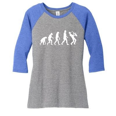 Funny Saxophonist Evolution Saxophone Player Gift Women's Tri-Blend 3/4-Sleeve Raglan Shirt