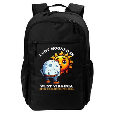 Funny Solar Eclipse West Virginia 2024 Mooned Humor Daily Commute Backpack