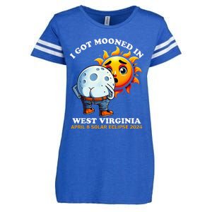 Funny Solar Eclipse West Virginia 2024 Mooned Humor Enza Ladies Jersey Football T-Shirt