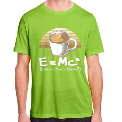 Funny Science, E=MC2 Coffee Energy Milk Coffee Formula Adult ChromaSoft Performance T-Shirt