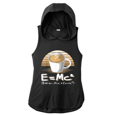 Funny Science, E=MC2 Coffee Energy Milk Coffee Formula Ladies PosiCharge Tri-Blend Wicking Draft Hoodie Tank