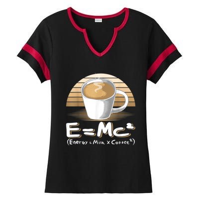 Funny Science, E=MC2 Coffee Energy Milk Coffee Formula Ladies Halftime Notch Neck Tee