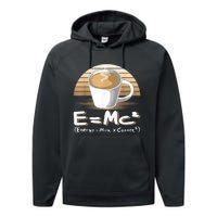 Funny Science, E=MC2 Coffee Energy Milk Coffee Formula Performance Fleece Hoodie