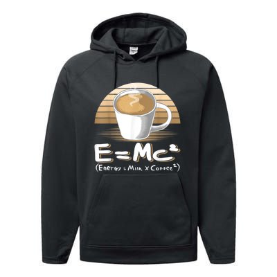 Funny Science, E=MC2 Coffee Energy Milk Coffee Formula Performance Fleece Hoodie