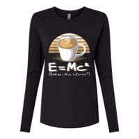 Funny Science, E=MC2 Coffee Energy Milk Coffee Formula Womens Cotton Relaxed Long Sleeve T-Shirt