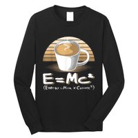 Funny Science, E=MC2 Coffee Energy Milk Coffee Formula Long Sleeve Shirt