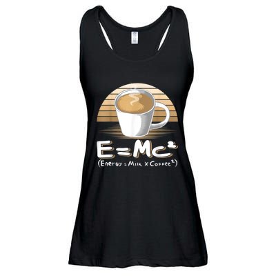 Funny Science, E=MC2 Coffee Energy Milk Coffee Formula Ladies Essential Flowy Tank