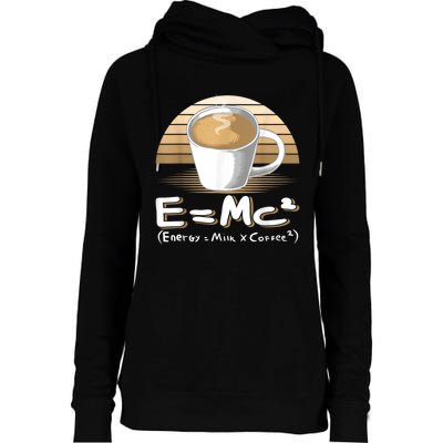 Funny Science, E=MC2 Coffee Energy Milk Coffee Formula Womens Funnel Neck Pullover Hood