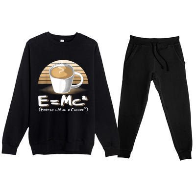 Funny Science, E=MC2 Coffee Energy Milk Coffee Formula Premium Crewneck Sweatsuit Set