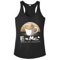 Funny Science, E=MC2 Coffee Energy Milk Coffee Formula Ladies PosiCharge Competitor Racerback Tank