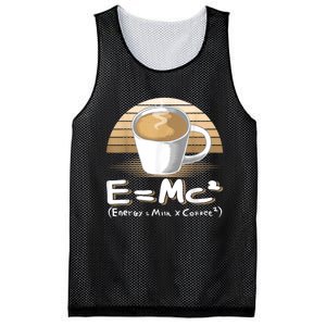 Funny Science, E=MC2 Coffee Energy Milk Coffee Formula Mesh Reversible Basketball Jersey Tank