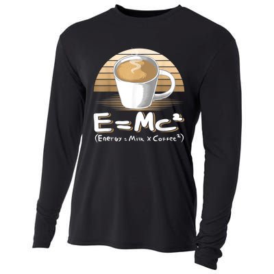 Funny Science, E=MC2 Coffee Energy Milk Coffee Formula Cooling Performance Long Sleeve Crew