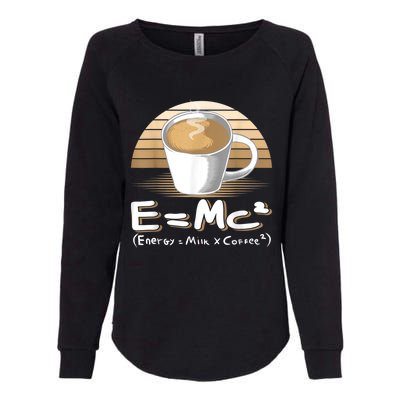 Funny Science, E=MC2 Coffee Energy Milk Coffee Formula Womens California Wash Sweatshirt