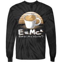 Funny Science, E=MC2 Coffee Energy Milk Coffee Formula Tie-Dye Long Sleeve Shirt