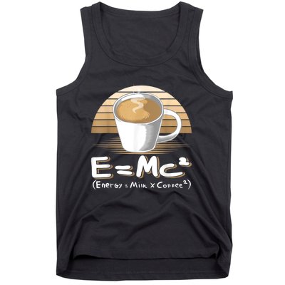 Funny Science, E=MC2 Coffee Energy Milk Coffee Formula Tank Top