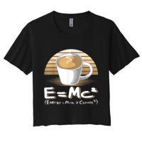 Funny Science, E=MC2 Coffee Energy Milk Coffee Formula Women's Crop Top Tee