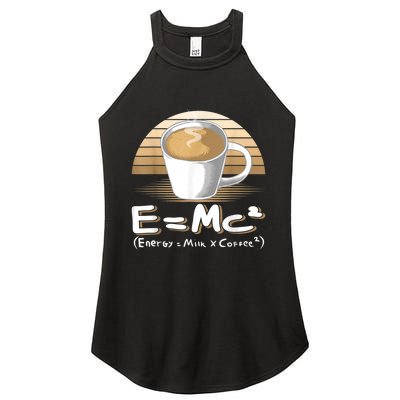 Funny Science, E=MC2 Coffee Energy Milk Coffee Formula Women's Perfect Tri Rocker Tank