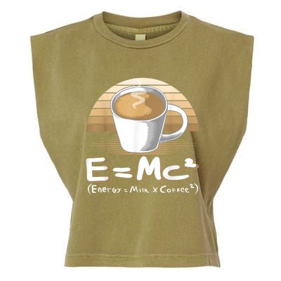 Funny Science, E=MC2 Coffee Energy Milk Coffee Formula Garment-Dyed Women's Muscle Tee