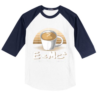 Funny Science, E=MC2 Coffee Energy Milk Coffee Formula Baseball Sleeve Shirt