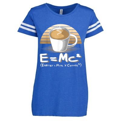 Funny Science, E=MC2 Coffee Energy Milk Coffee Formula Enza Ladies Jersey Football T-Shirt