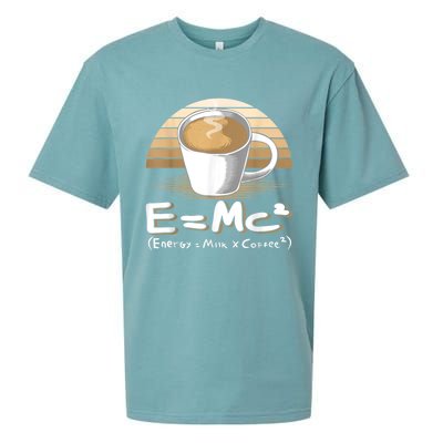 Funny Science, E=MC2 Coffee Energy Milk Coffee Formula Sueded Cloud Jersey T-Shirt