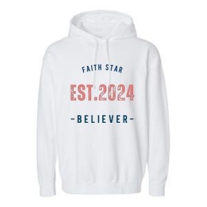 Faith Star Est.2024 Believer Garment-Dyed Fleece Hoodie