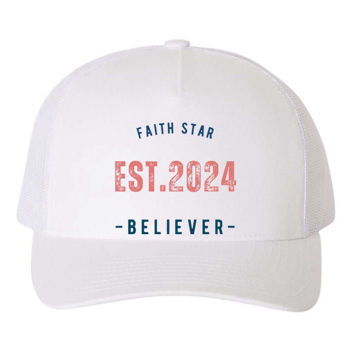 Faith Star Est.2024 Believer Yupoong Adult 5-Panel Trucker Hat