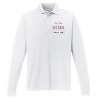 Faith Star Est.2024 Believer Performance Long Sleeve Polo