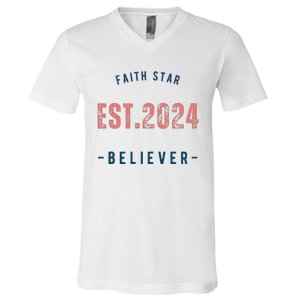 Faith Star Est.2024 Believer V-Neck T-Shirt