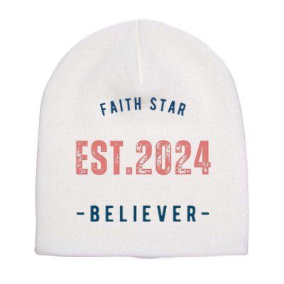 Faith Star Est.2024 Believer Short Acrylic Beanie