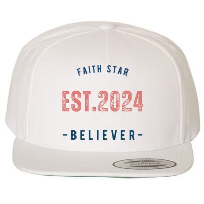 Faith Star Est.2024 Believer Wool Snapback Cap