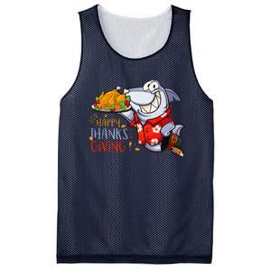 Funny Shark Eat Turkey Happy Thanksgiving Gifts Mesh Reversible Basketball Jersey Tank