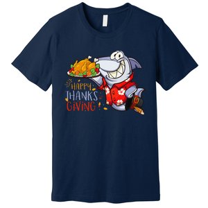 Funny Shark Eat Turkey Happy Thanksgiving Gifts Premium T-Shirt