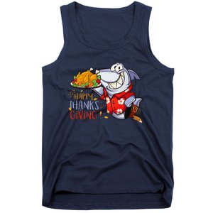 Funny Shark Eat Turkey Happy Thanksgiving Gifts Tank Top