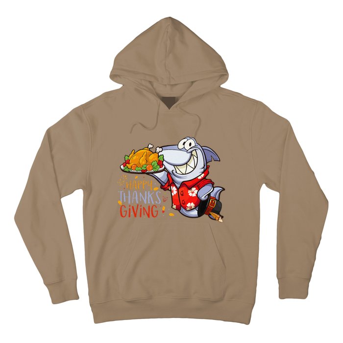 Funny Shark Eat Turkey Happy Thanksgiving Gifts Hoodie