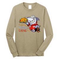 Funny Shark Eat Turkey Happy Thanksgiving Gifts Long Sleeve Shirt